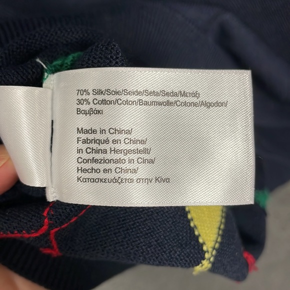 NWT Brooks Brothers Argyle Silk/Cotton Blend Vest St. Andrews Links Navy Size XL - Picture 10 of 17